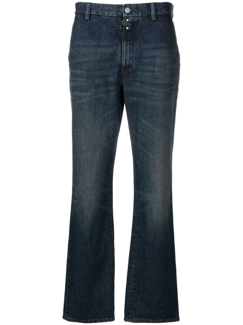 Blue Cotton Straight Jeans