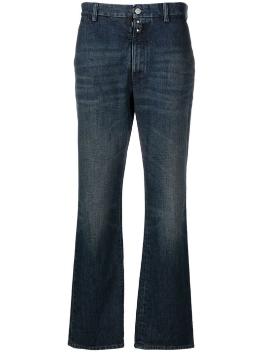 Blue Cotton Straight Jeans