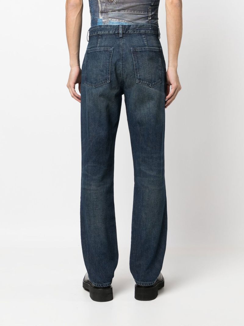 Blue Cotton Straight Jeans