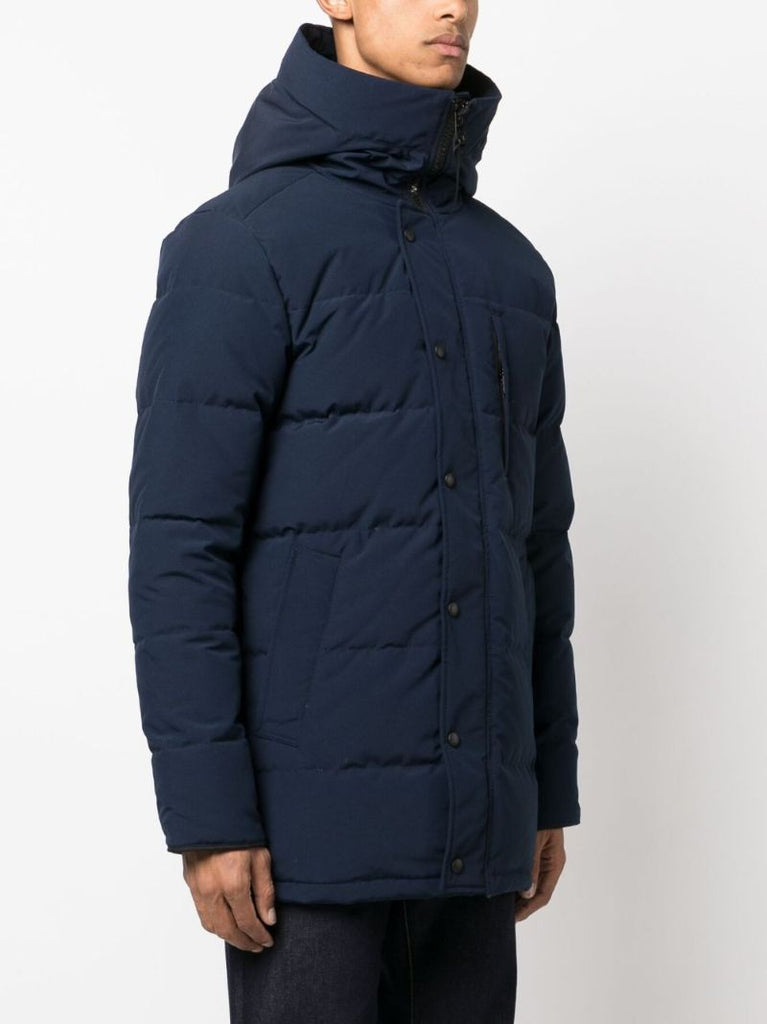 Blue Carson Hooded Quilted Coat