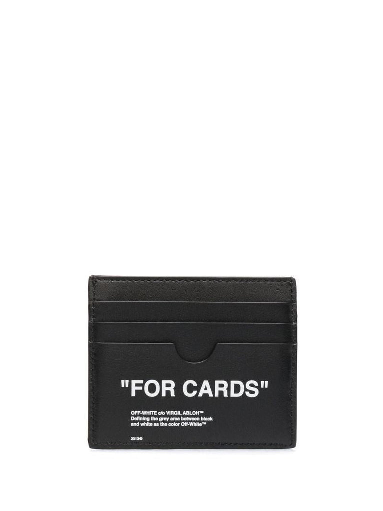 Black Quote Leather Card Holder