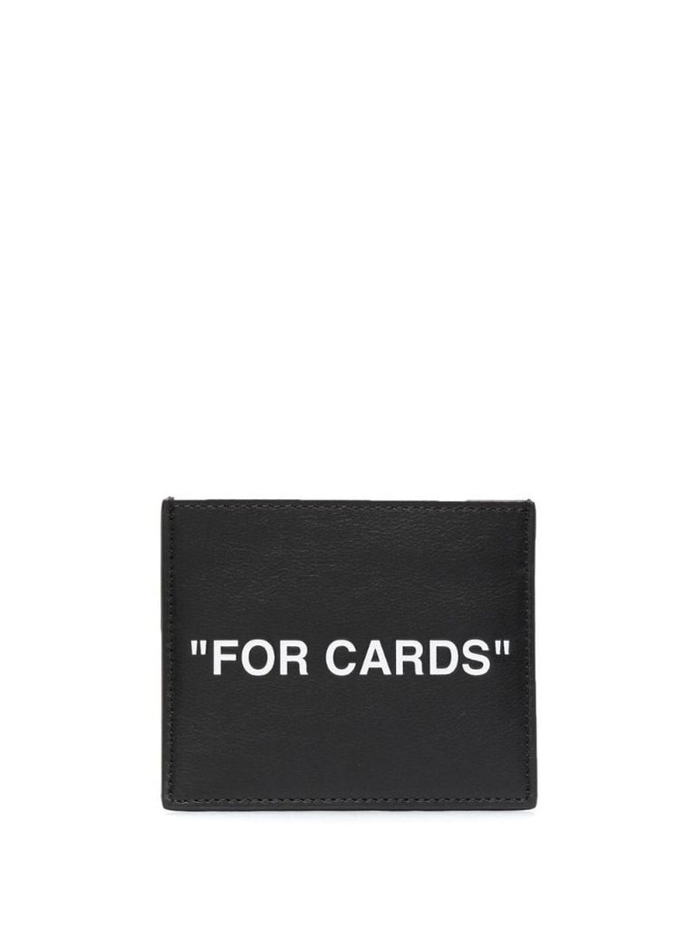 Black Quote Leather Card Holder