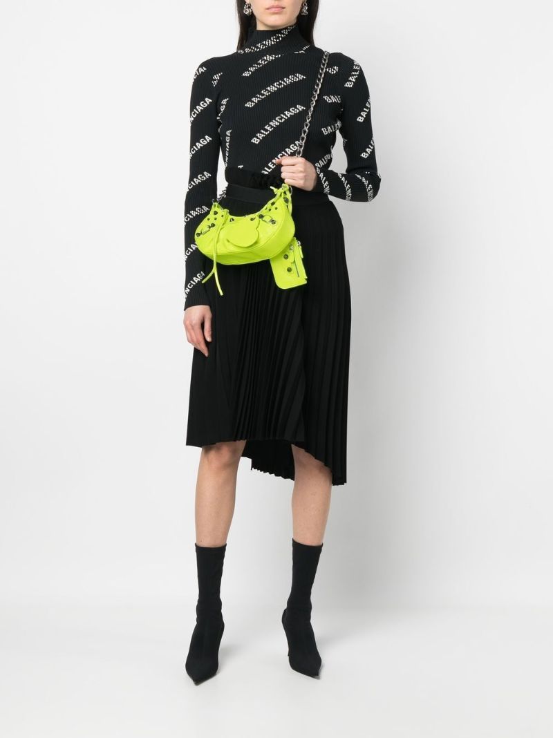 Yellow Le Cagole Xs Leather Shoulder Bag
