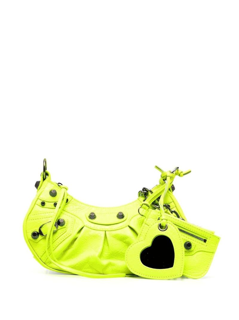 Yellow Le Cagole Xs Leather Shoulder Bag