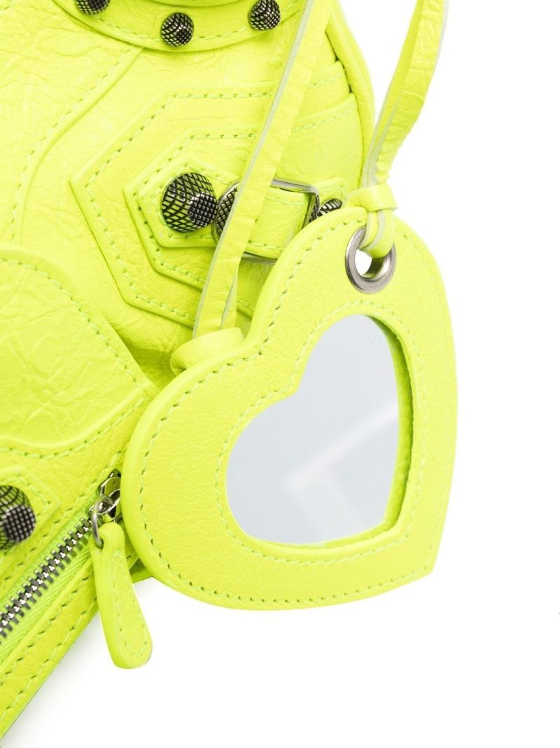 Yellow Le Cagole Xs Leather Shoulder Bag