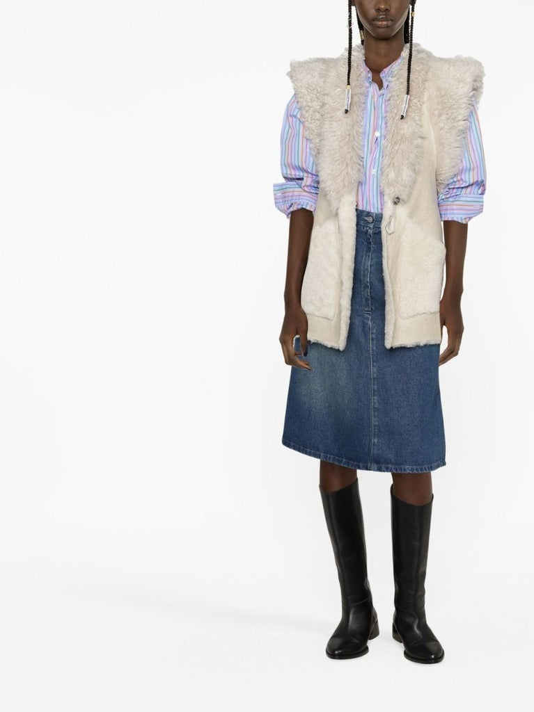 Neutral Bryana Shearling Gilet