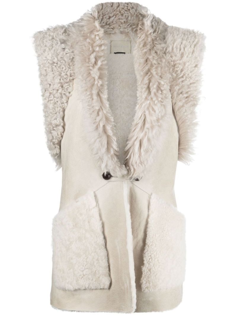 Neutral Bryana Shearling Gilet