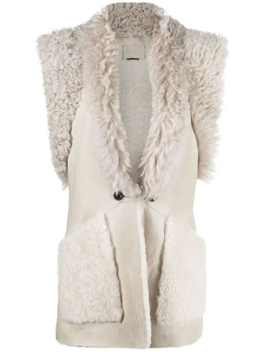 Neutral Bryana Shearling Gilet