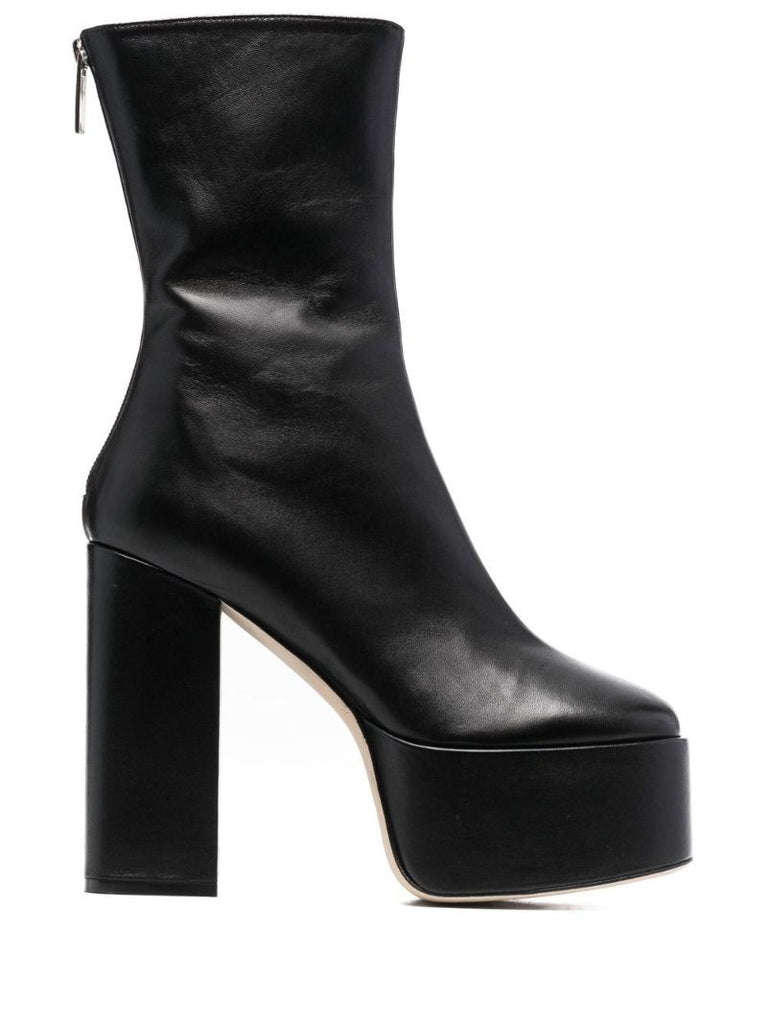 Black Lexy 135 Leather Platform Boots