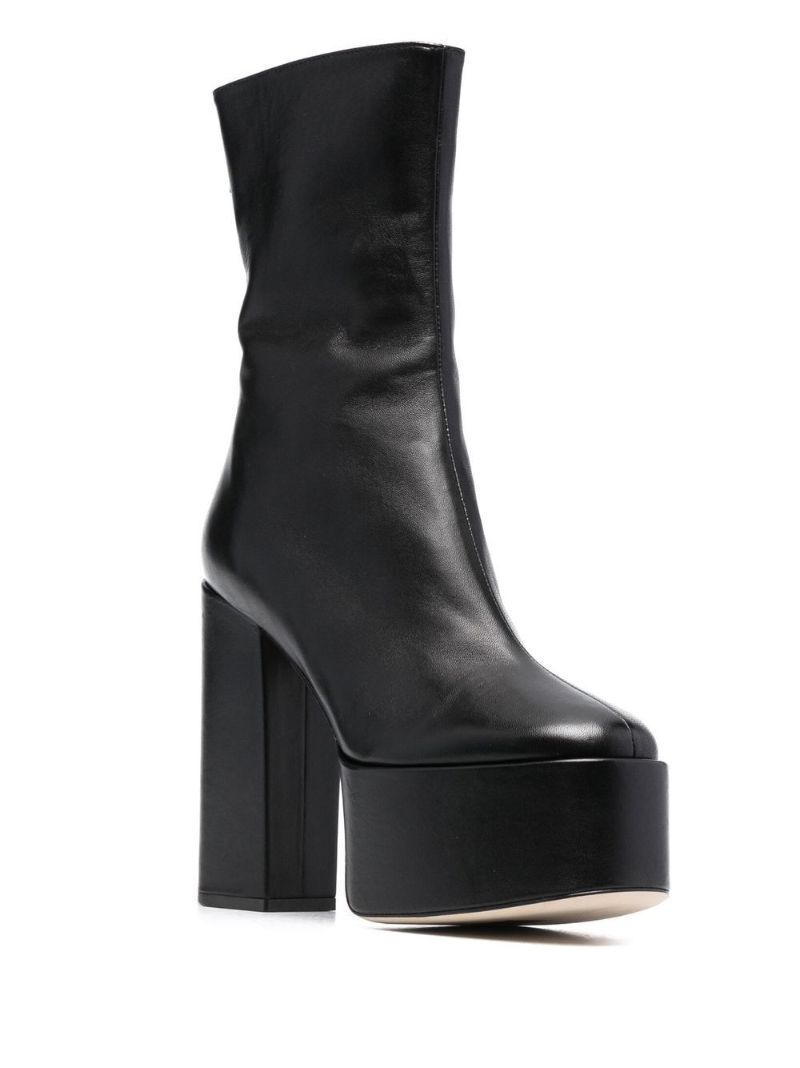 Black Lexy 135 Leather Platform Boots