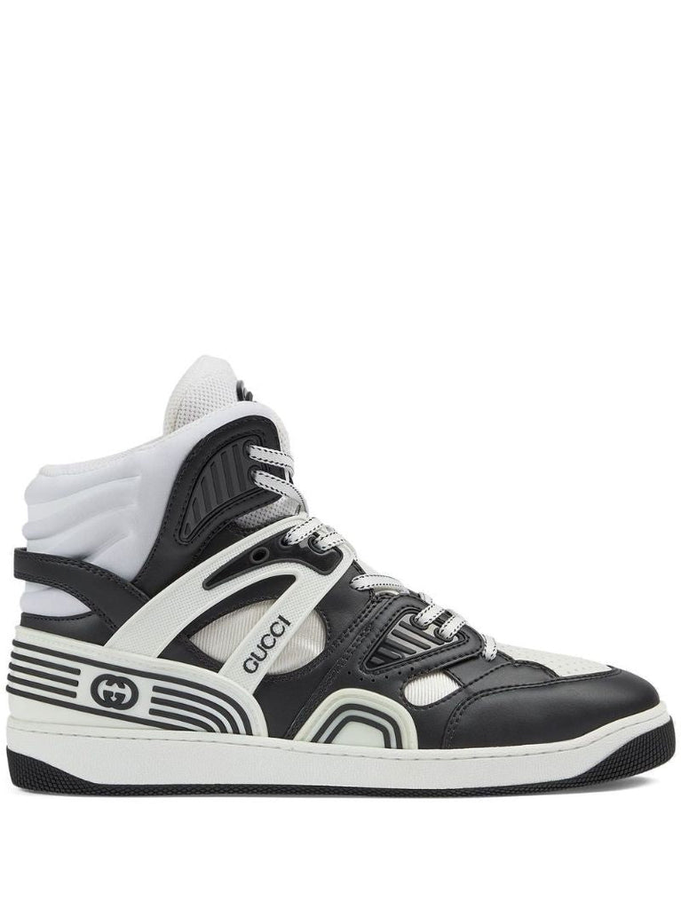 Black Basket Leather Sneakers