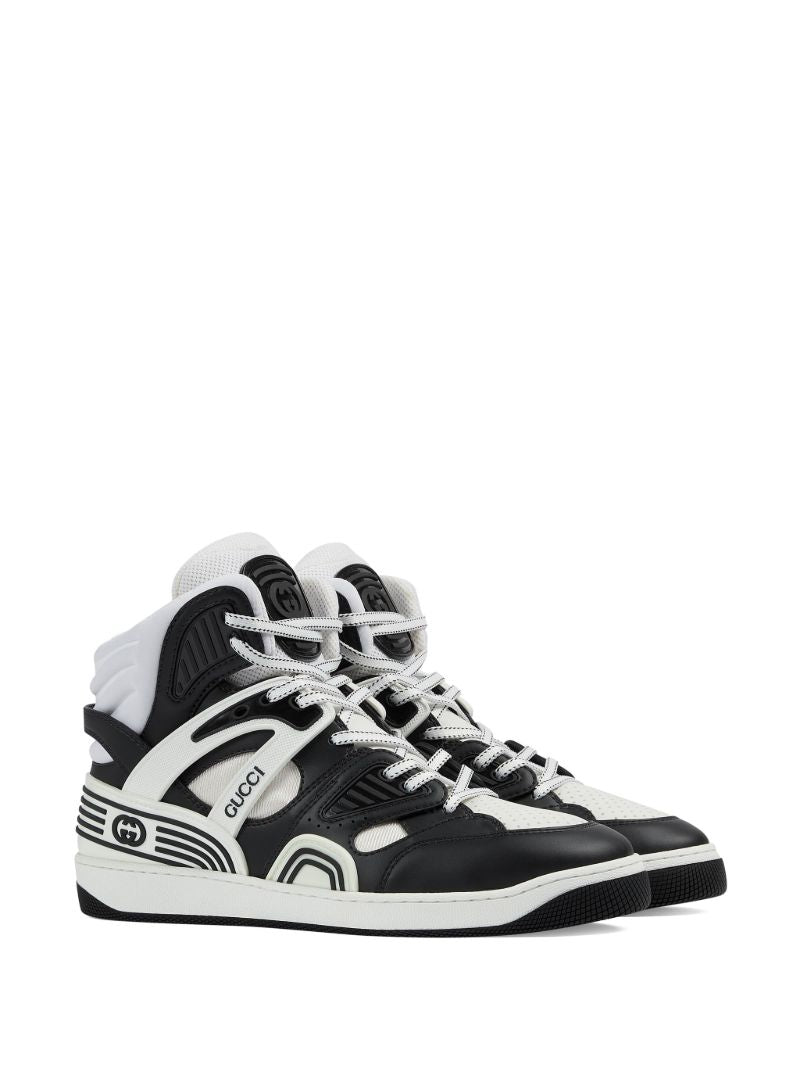 Black Basket Leather Sneakers