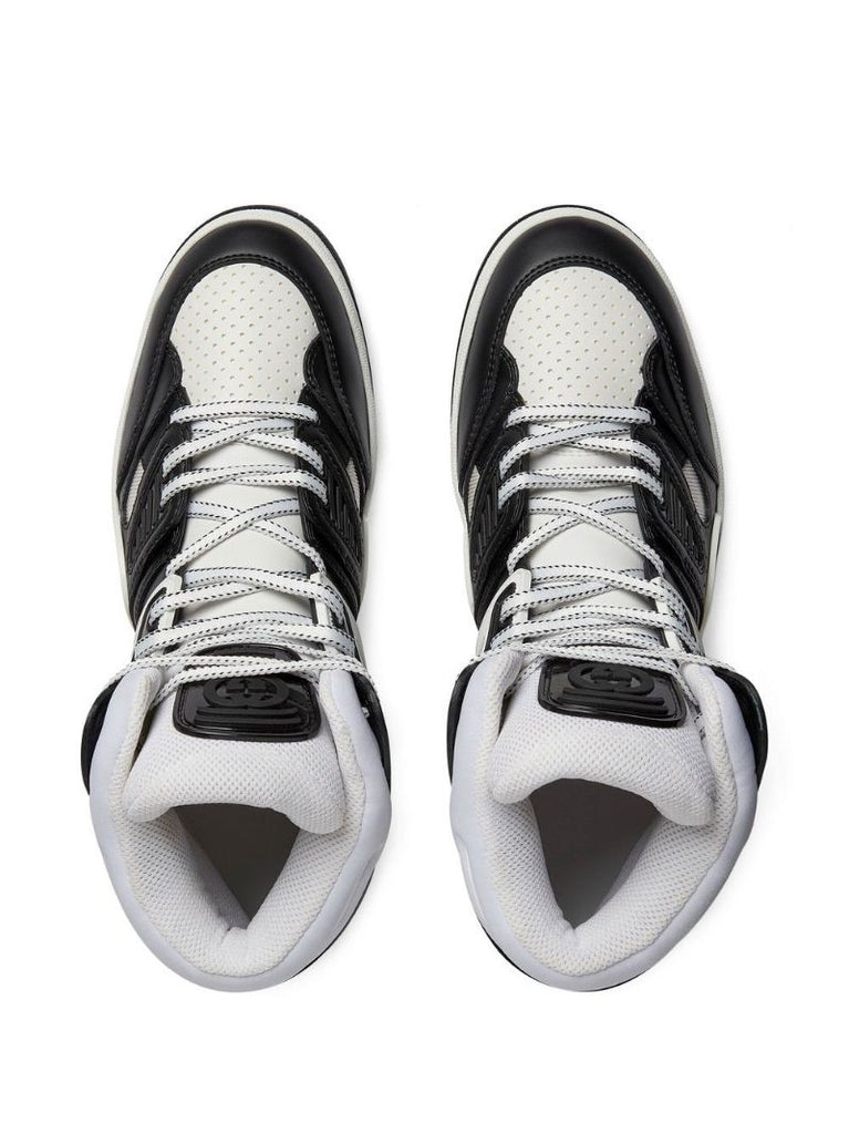 Black Basket Leather Sneakers