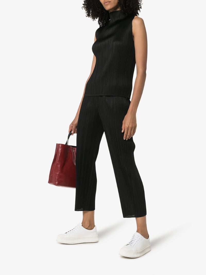 Black PlissÃ_x0083_Â© Pleated Top