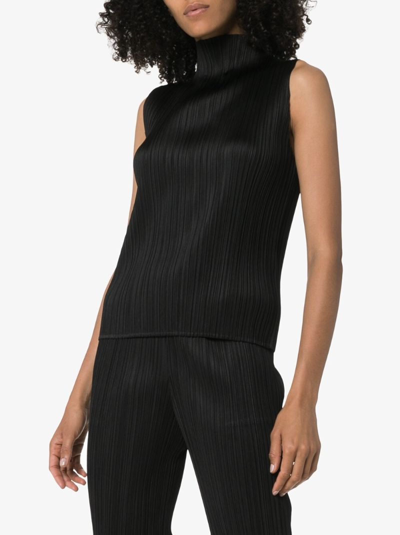 Black PlissÃ_x0083_Â© Pleated Top