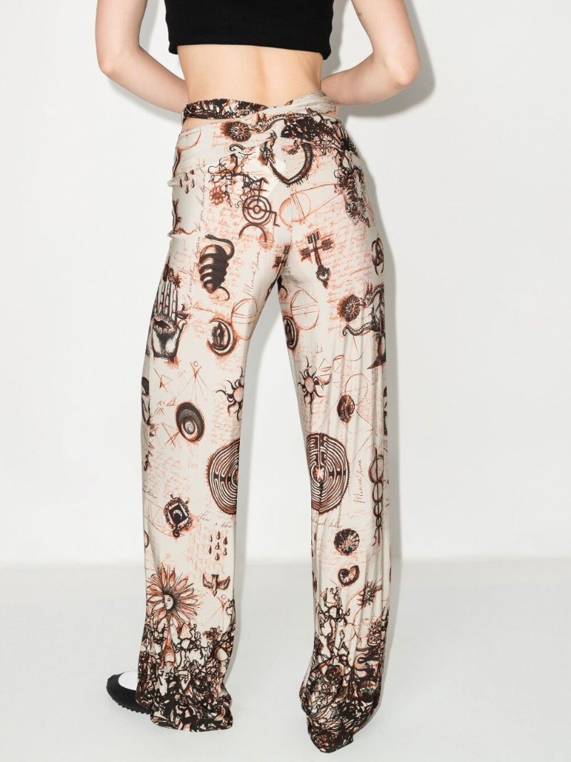 Neutral Cross-waist Wide Leg Trousers