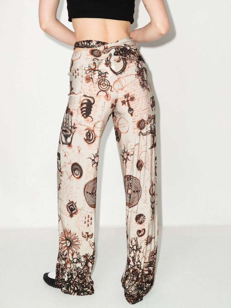Neutral Cross-waist Wide Leg Trousers