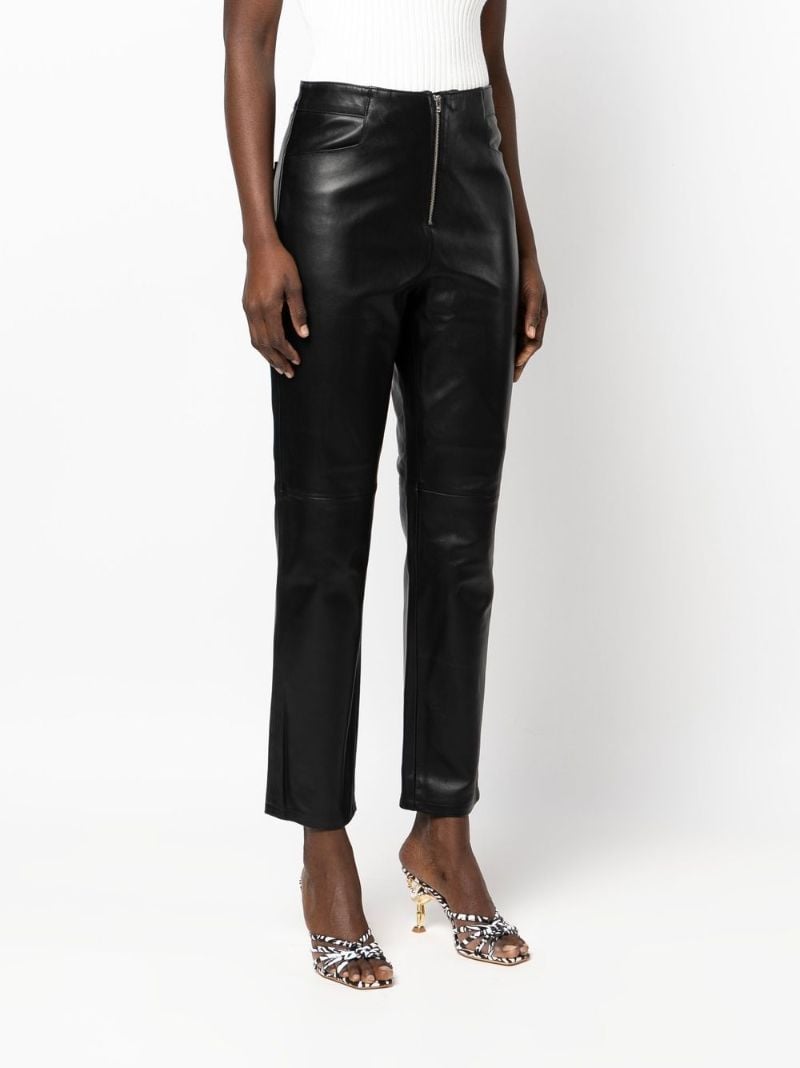 Black High Waist Leather Trousers
