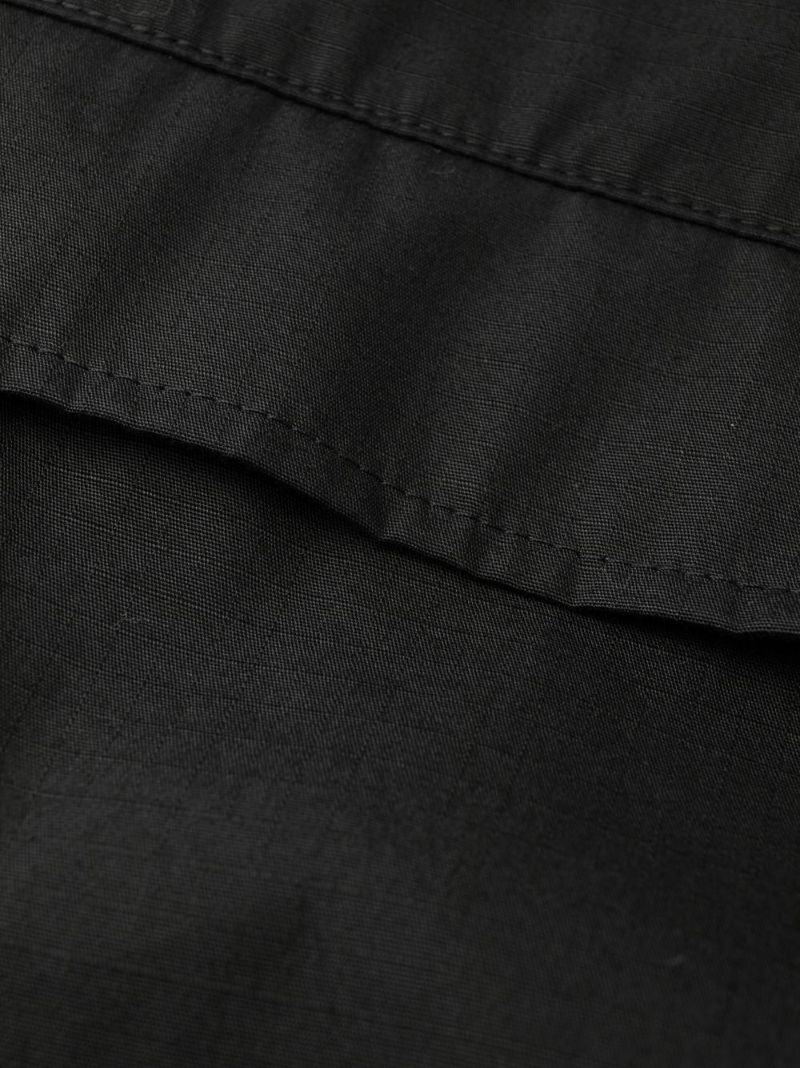 Black Cotton Cargo Trousers