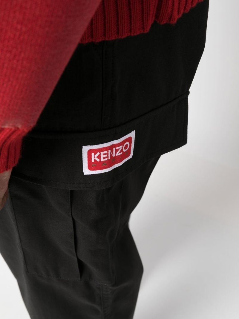 Black Cotton Cargo Trousers