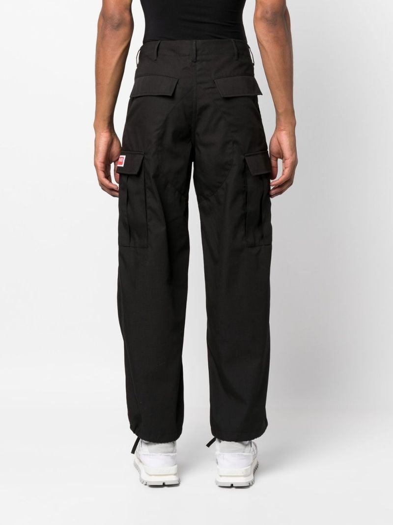Black Cotton Cargo Trousers