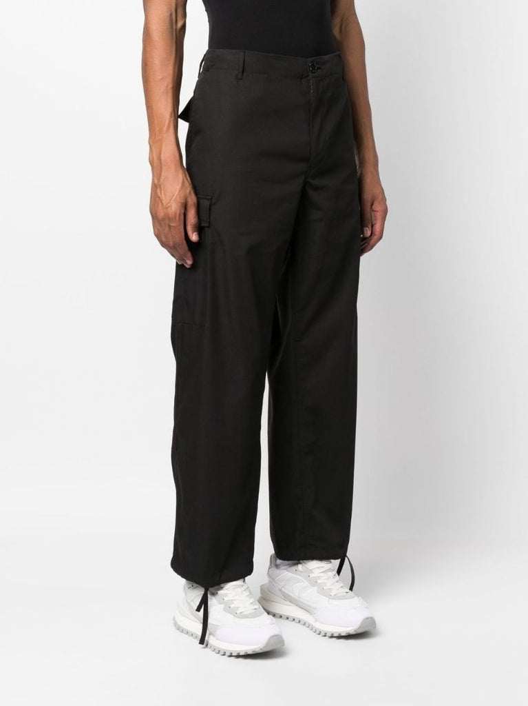 Black Cotton Cargo Trousers