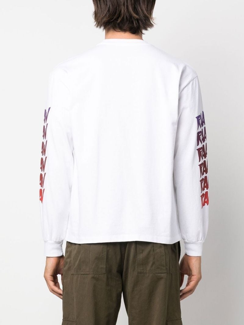 White Raaw Printed Cotton Sweatshirt