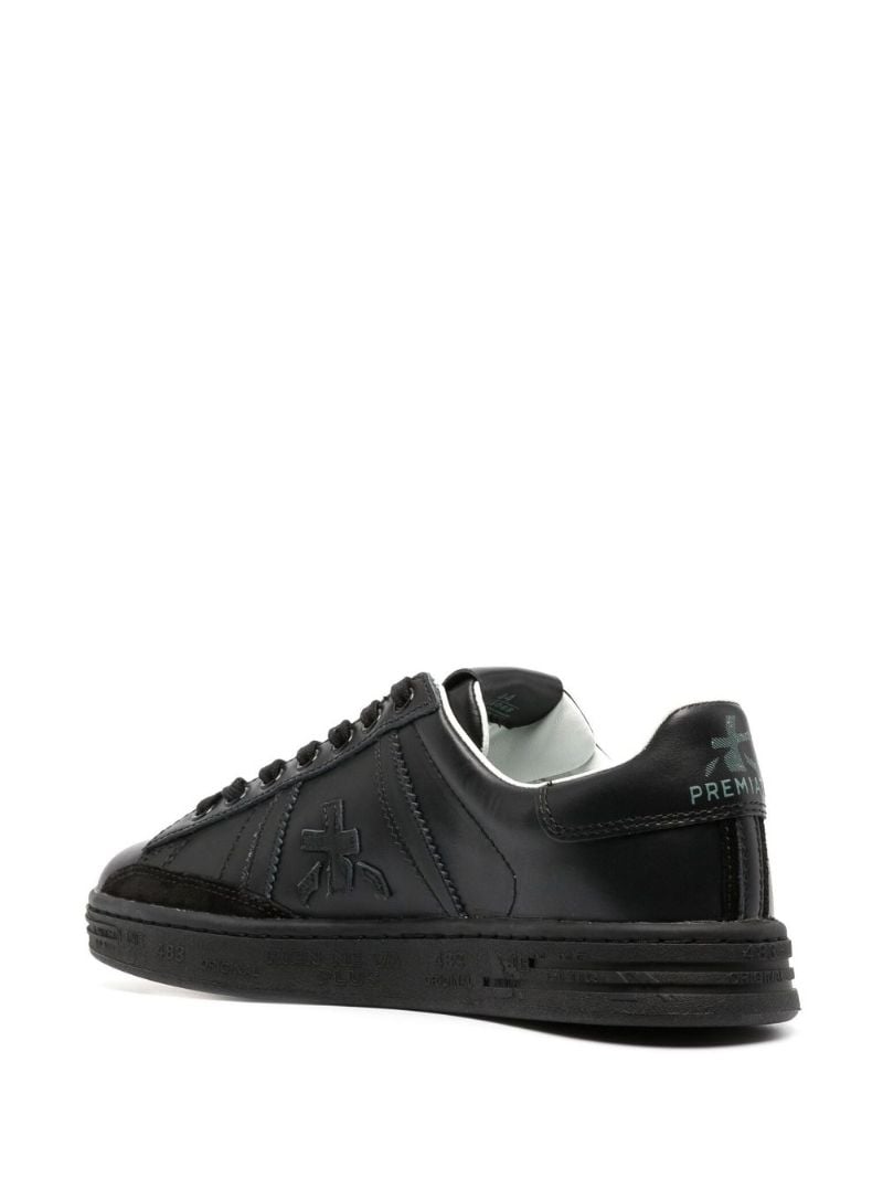 Black Russell Leather Sneakers