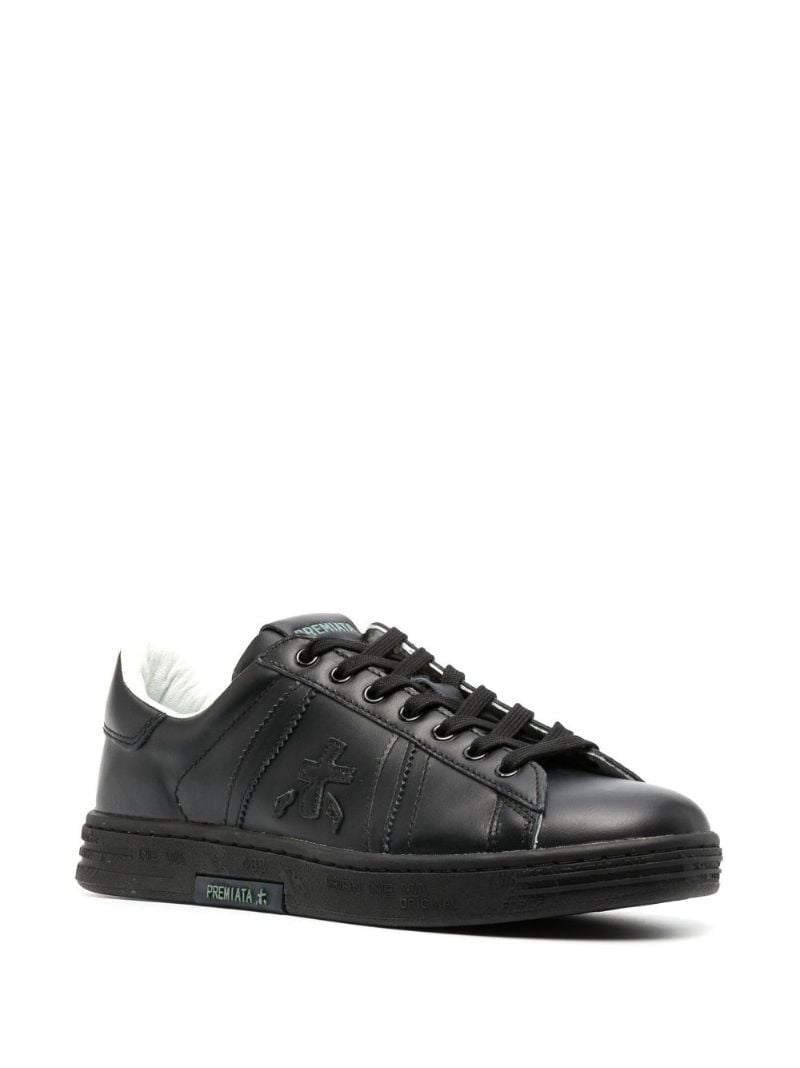 Black Russell Leather Sneakers