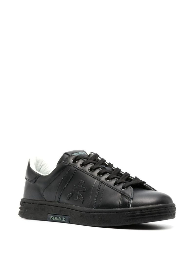 Black Russell Leather Sneakers