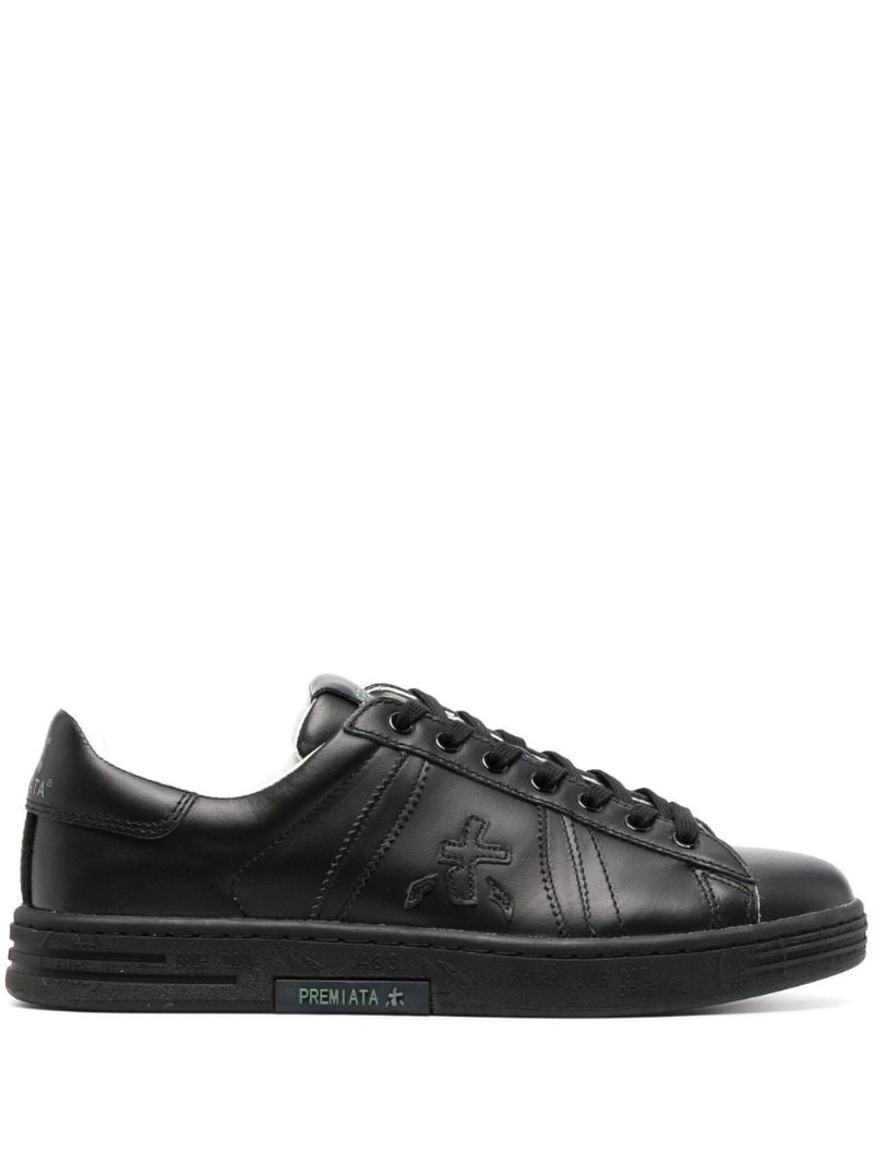 Black Russell Leather Sneakers