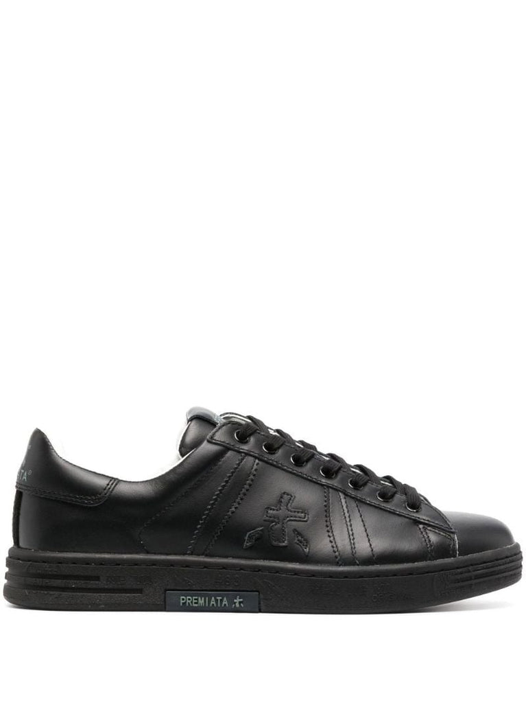 Black Russell Leather Sneakers