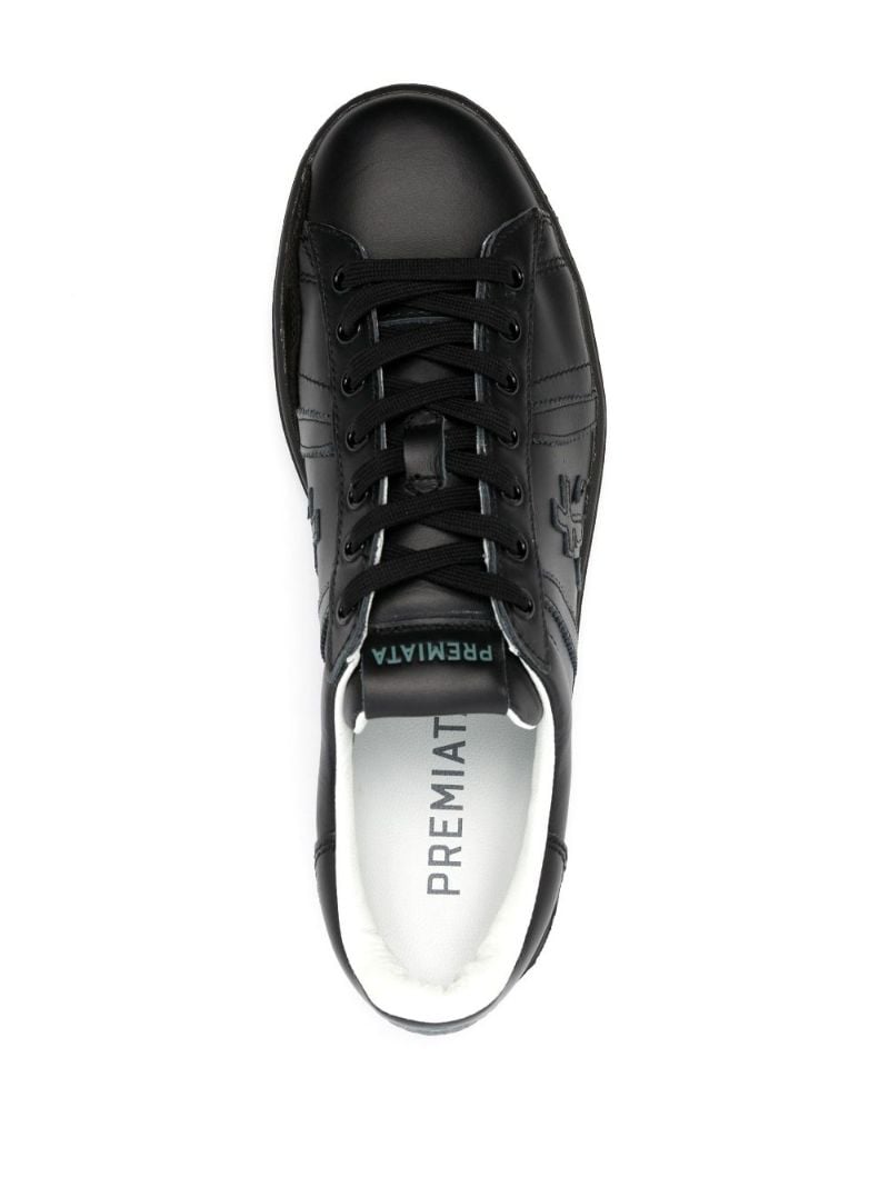 Black Russell Leather Sneakers