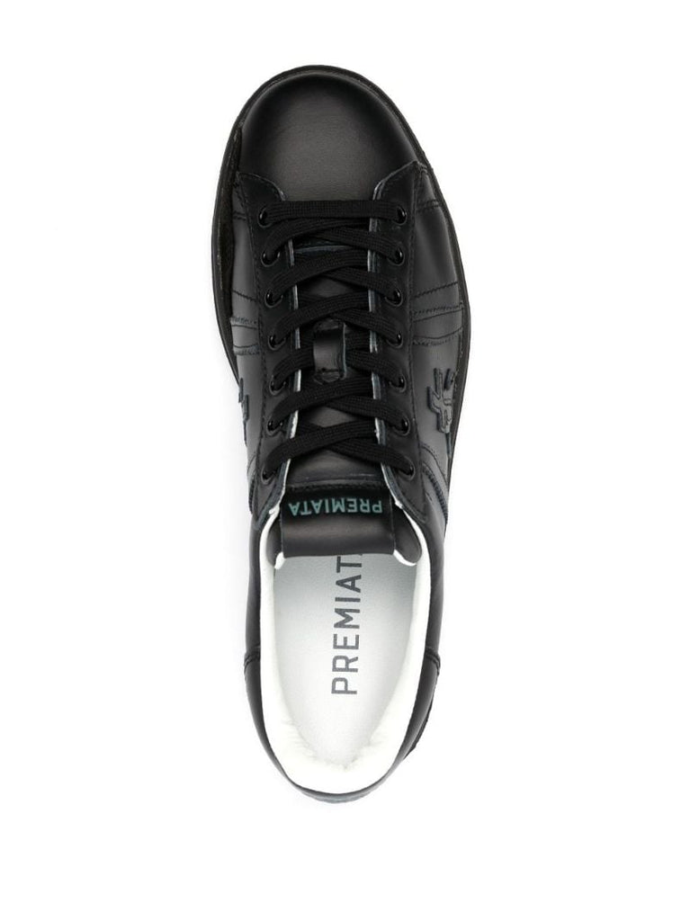 Black Russell Leather Sneakers