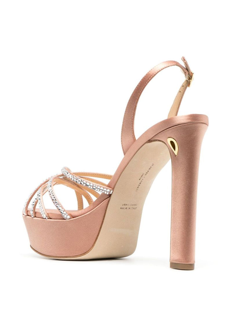 Pink Roberto 130 Crystal Platform Sandals