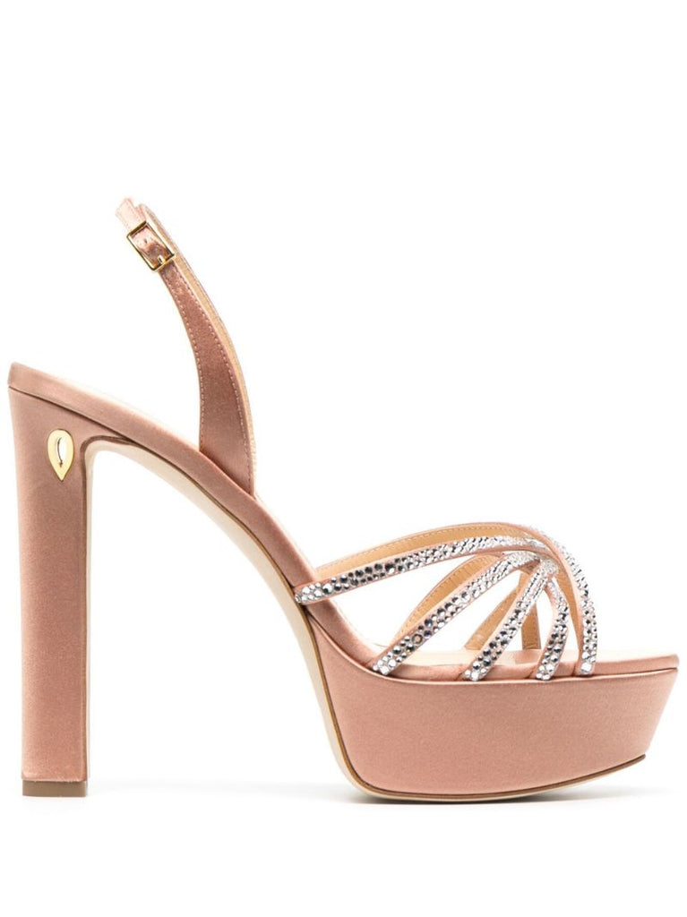 Pink Roberto 130 Crystal Platform Sandals