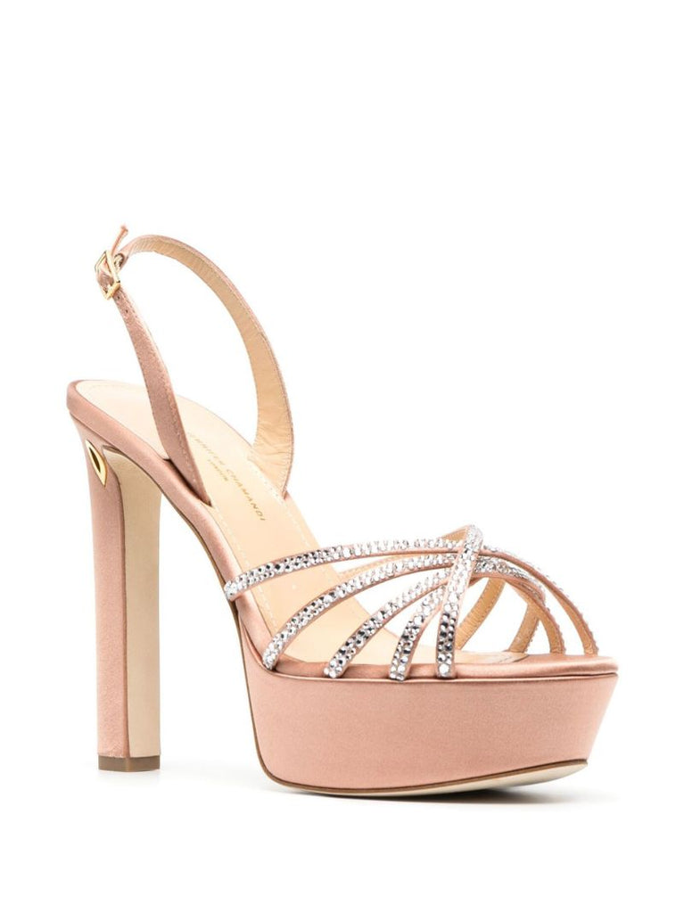 Pink Roberto 130 Crystal Platform Sandals