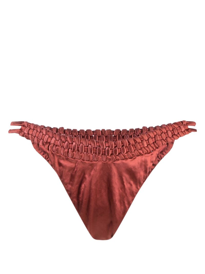 Red Woven Bikini Bottoms