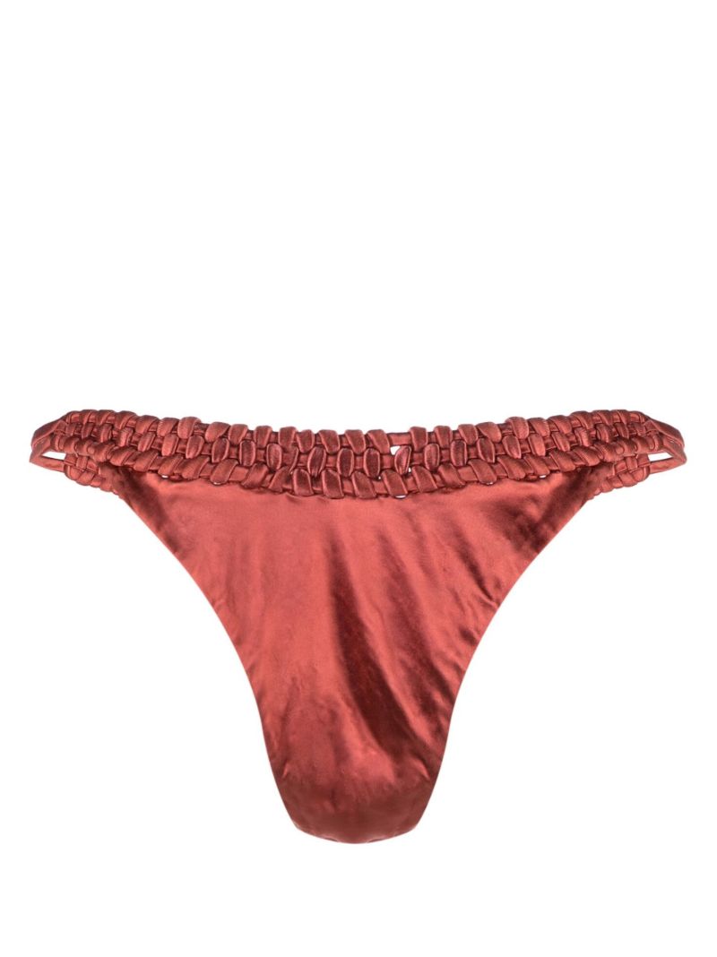 Red Woven Bikini Bottoms