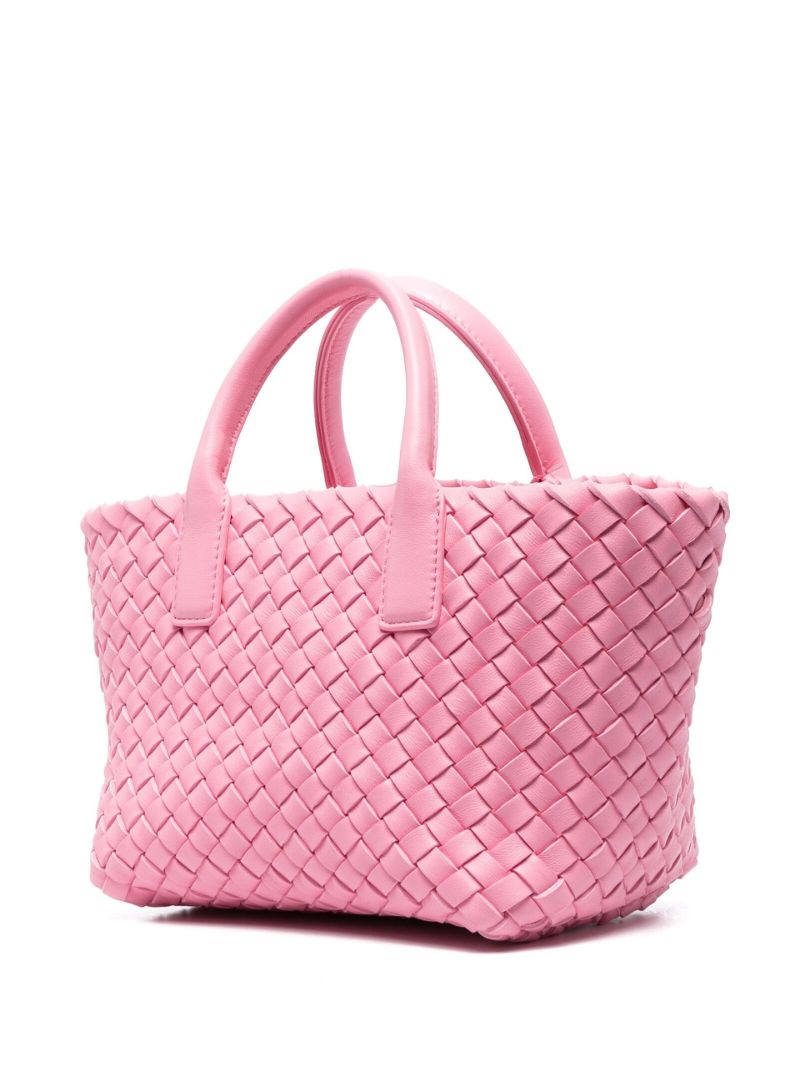 Pink Mini Cabat Leather Tote Bag