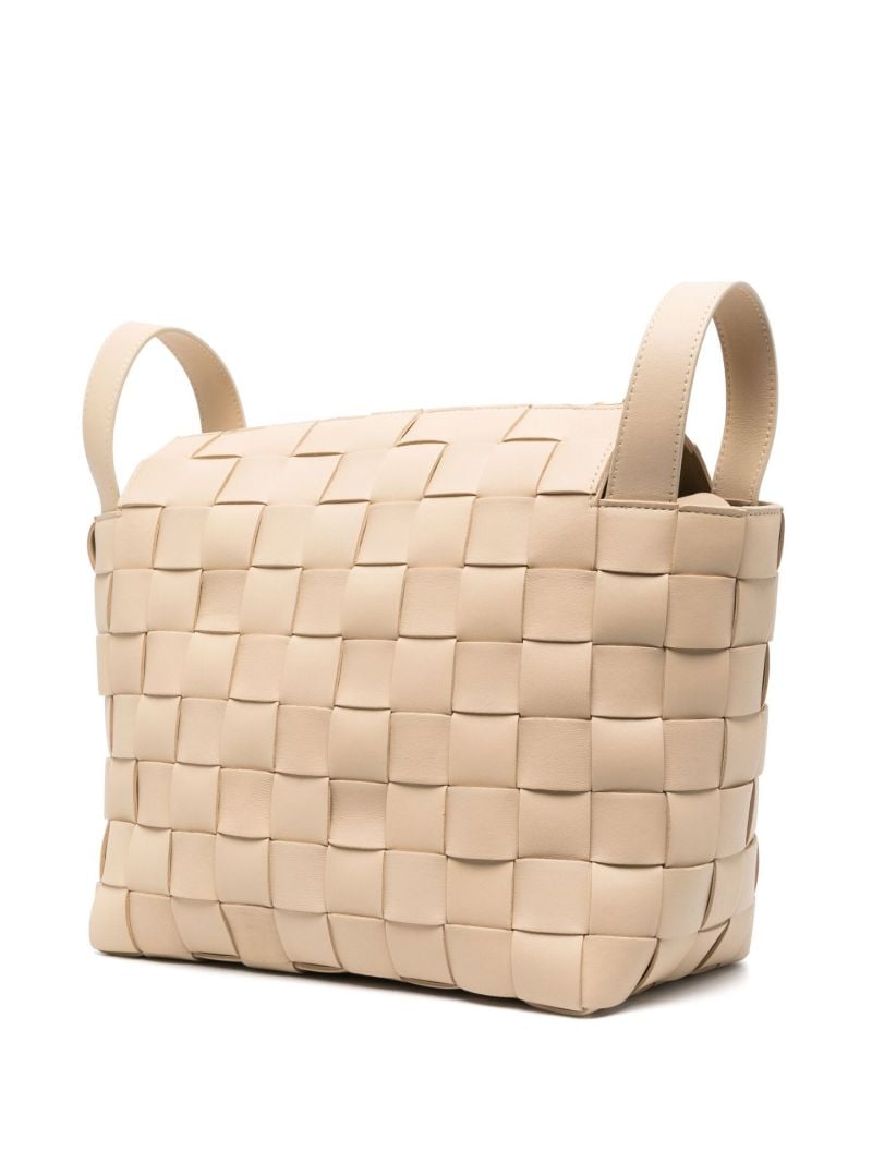 Neutral Bowling Cassette Leather Tote Bag