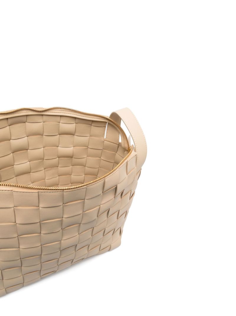 Neutral Bowling Cassette Leather Tote Bag