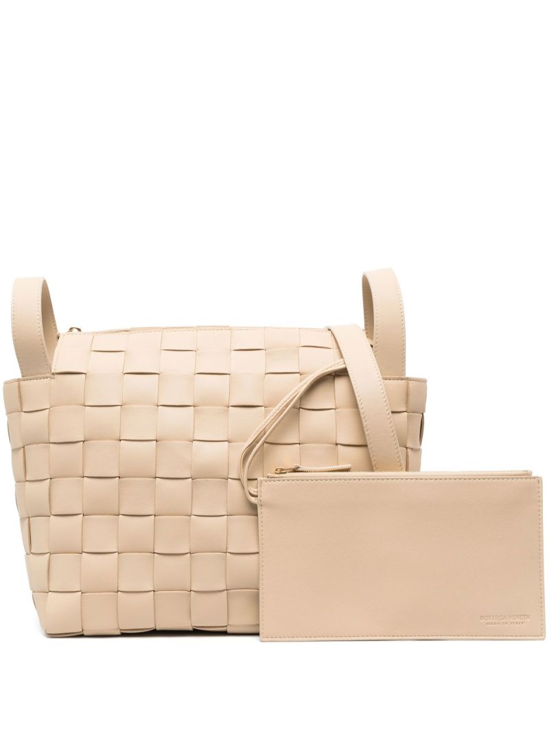 Neutral Bowling Cassette Leather Tote Bag