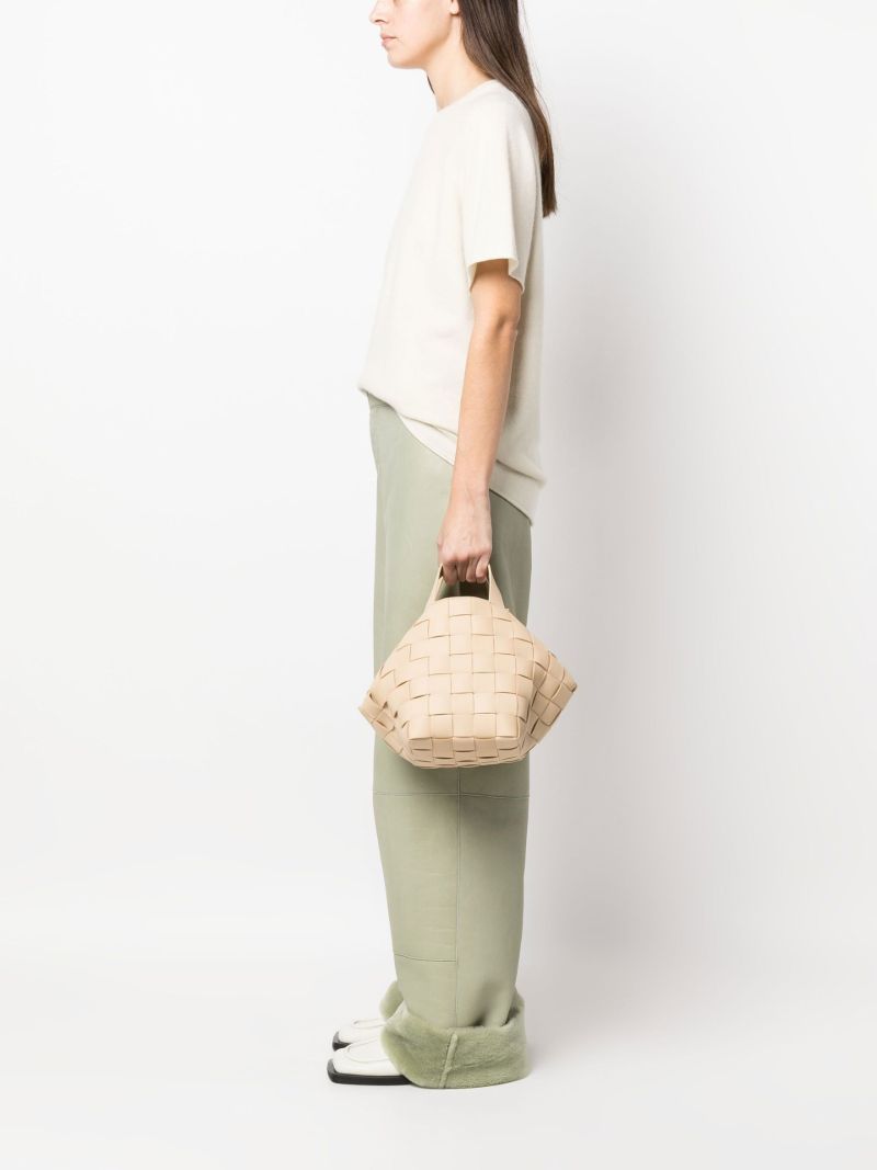 Neutral Bowling Cassette Leather Tote Bag