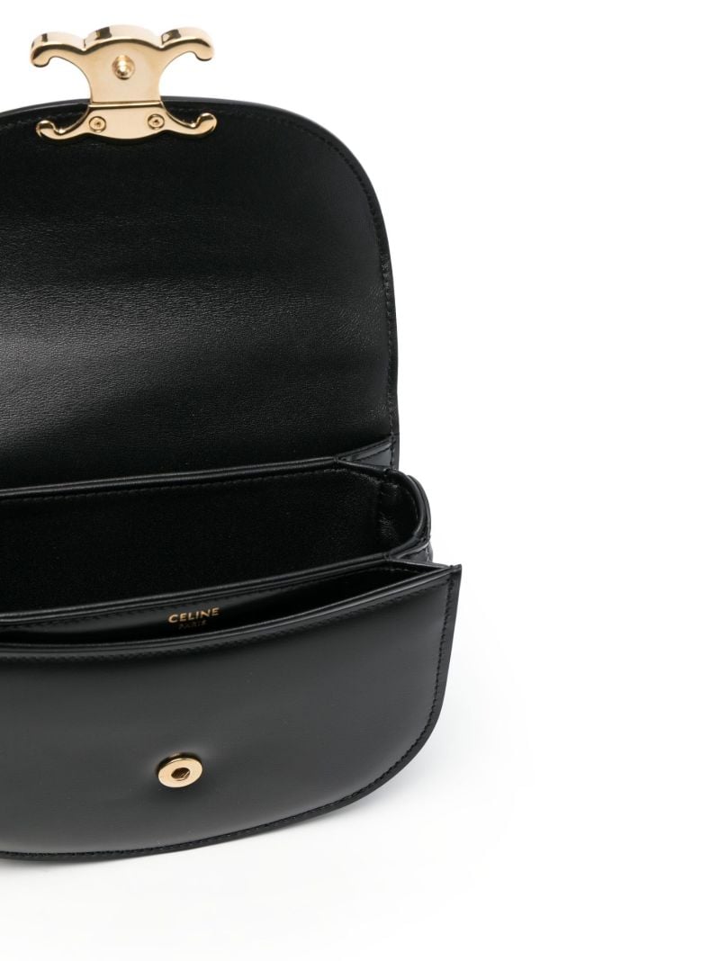 Black Triomphe Leather Mini Bag