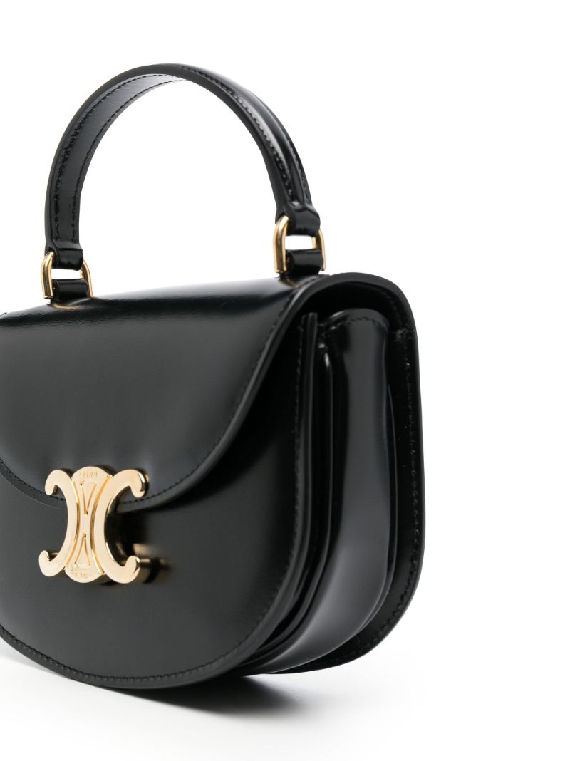 Black Triomphe Leather Mini Bag