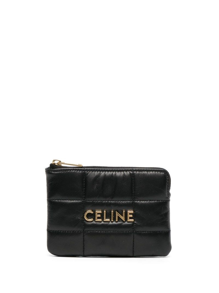 Black Logo-plaque Quilted Wallet