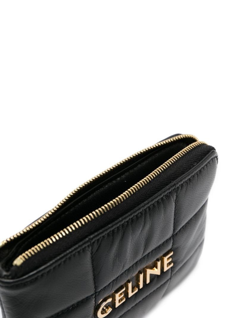Black Logo-plaque Quilted Wallet