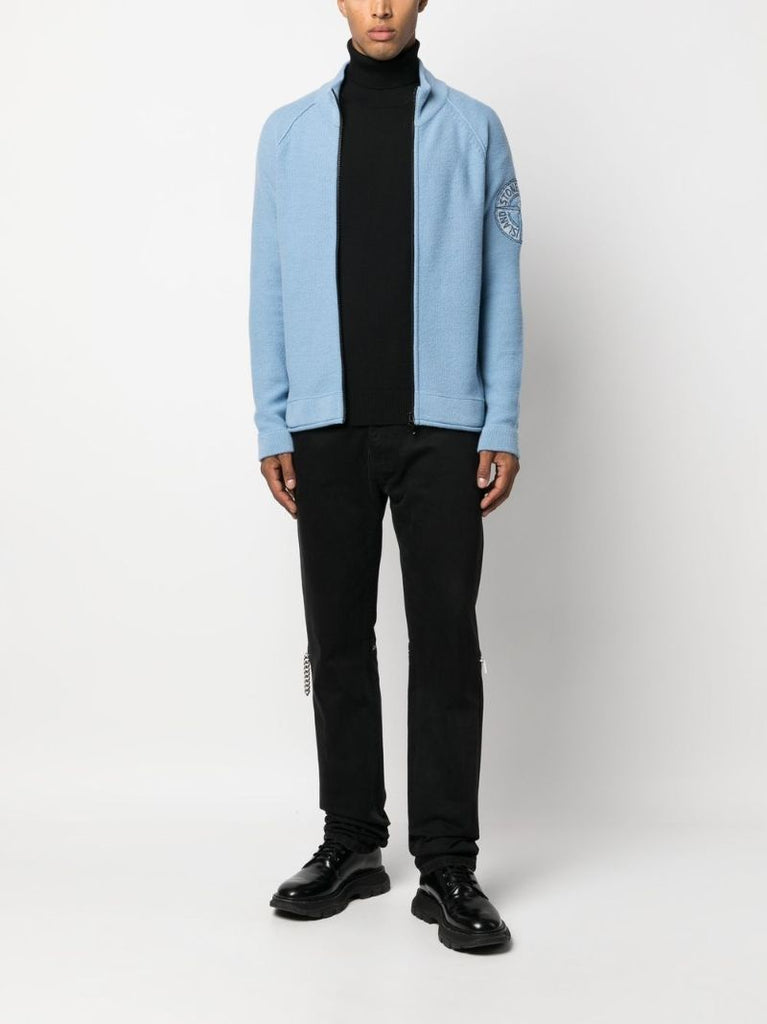 Black Roll Neck Wool Sweater
