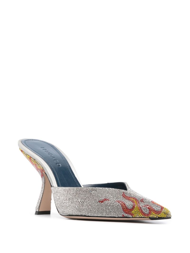Silver Carmen 95 Crystal Pumps